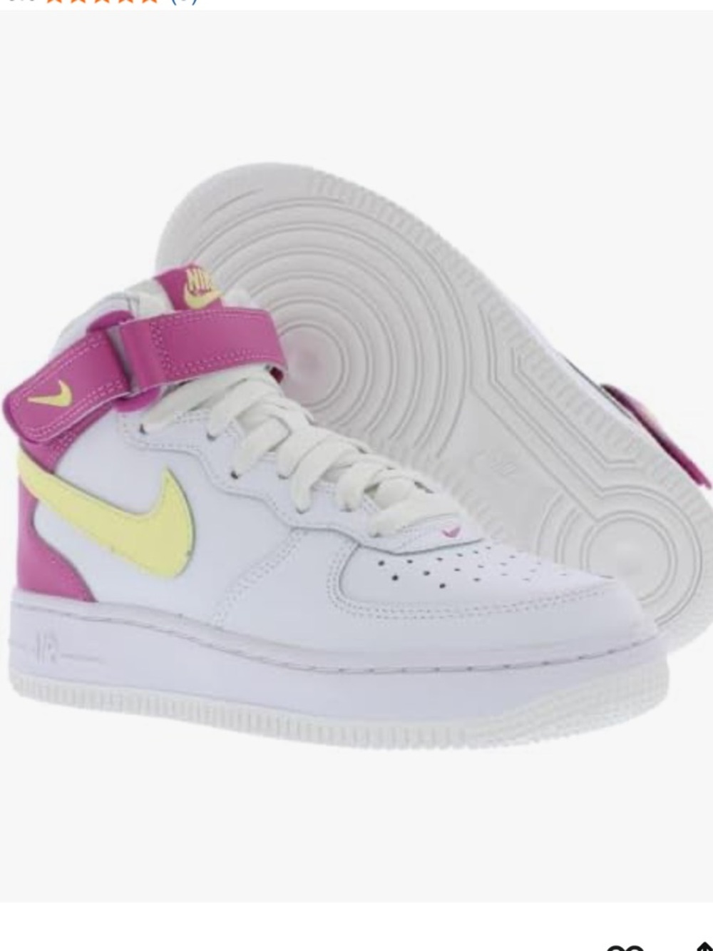 Nike Air Force 1 Mid LE GS 'Citron Fuchsia' girls high top 1.5